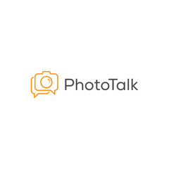 Fototapeta premium photography talk concept vector logo design