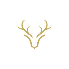 deer antler head vector logo design