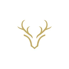 Fototapeten deer antler head vector logo design © bagus