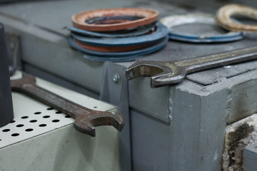 Closeup of the device for smelting handmade silverware, a jeweler's workflow