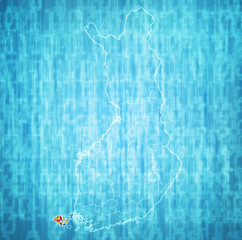 Aaland region with flag