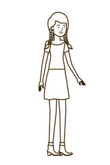 young woman in white background avatar character