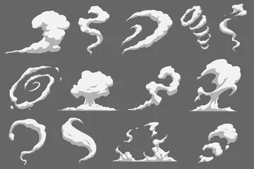 Wandcirkels plexiglas smoke cloud comic set © d1sk
