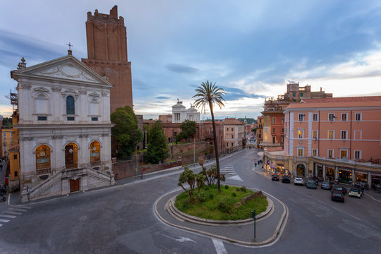 Roundabout, City Of Rome, Italy