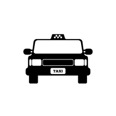 Taxi car front view. Isolated icon, logo, symbol. Vector illustration.