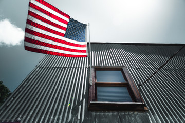American Flag on a Building
