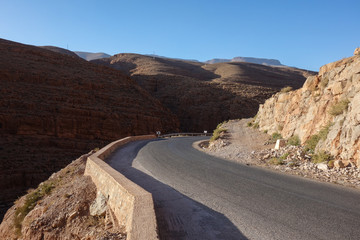 Fototapeta na wymiar View on the mountain pass in Dades Gorges, Atlas Mountains, Morocco