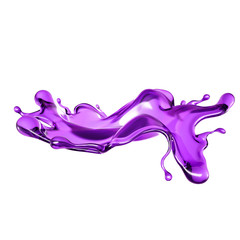 A splash of transparent liquid of a purple color on a white background. 3d illustration, 3d rendering.