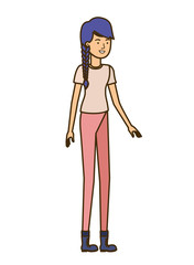 young woman in white background avatar character