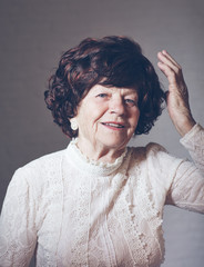 portrait of mature elegant woman, 80 years old