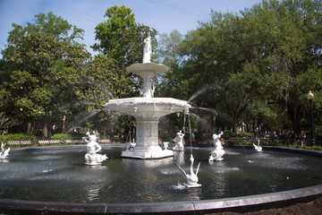 The famous fountain in Savannah
