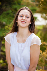 Fototapeta premium Portrait of beautiful young happy woman