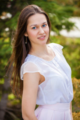 Portrait of beautiful young happy woman