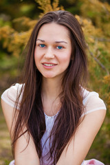 Portrait of beautiful young happy woman