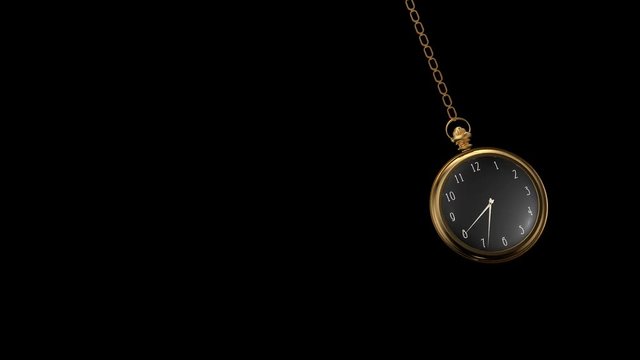 Black Hypnose Clock Transparent Alpha Loop Video
