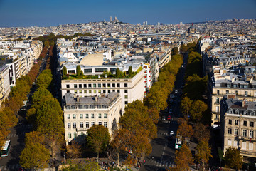 Fototapeta premium Panoramic view of summer Paris