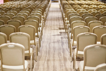 Obraz premium Rows of chairs in a conference room