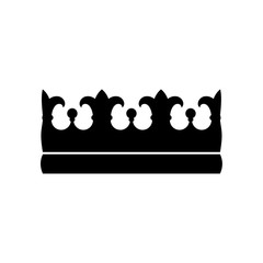 King Crown, black icon on white background. vector illustration, isolated image