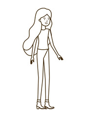 young woman in white background avatar character