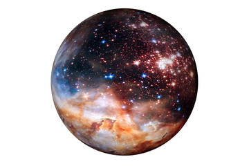 Fantastic star planet, isolated on white background. Elements of this image were furnished by ESA-Hubble. 