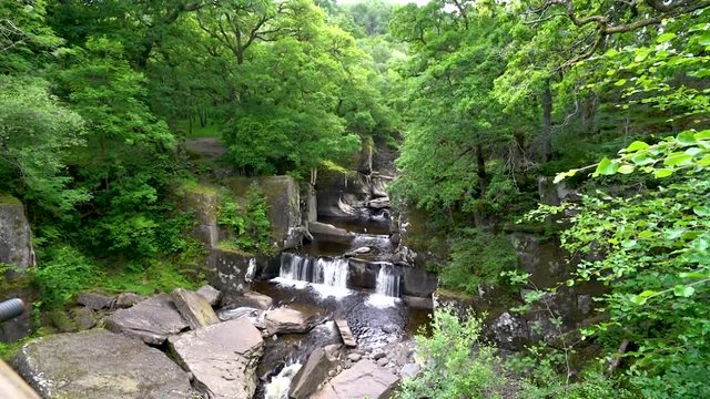 Bracklinn Falls, scenic nature landscape near Callander, small town in the council area of Stirling, Scotland.