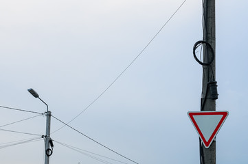 pole with wires and wires