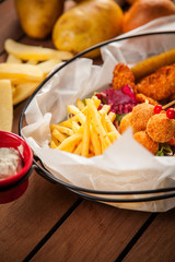 fast food set with herbal garniture
