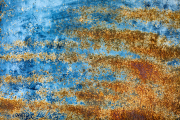 Texture of rusty iron sheet. Close-up, background.