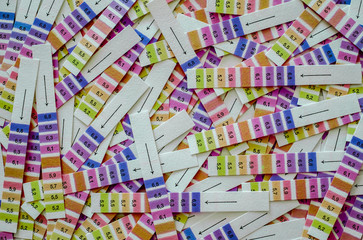 colored test strips for analysis
