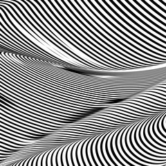 Abstract wavy background, optical art, opart striped