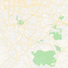 Fototapeta na wymiar Empty vector map of Desamparados, San Jose, Costa Rica