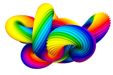 Obraz premium Abstract rainbow shape. 3d illustration, 3d rendering.