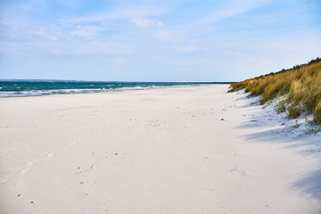 Sandy beach in the north of Rugen Island, Germany                               