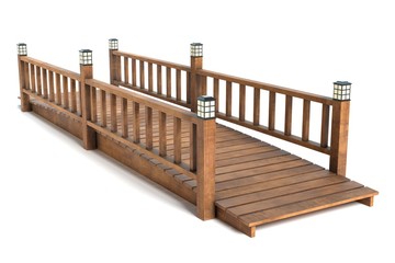 3d illustration of a wood bridge - 268029084