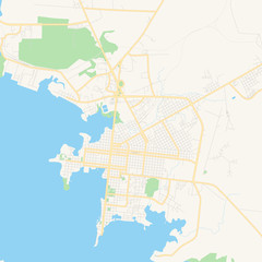 Empty vector map of Cienfuegos, Cuba