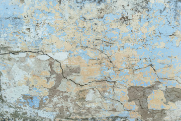 fond d& 39 un vieux mur minable peint en jaune et bleu
