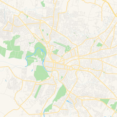 Fototapeta premium Empty vector map of Santiago, Dominican Republic