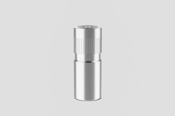 Metal Deodorant Bottle Mock up isolated on soft gray background.3D rendering.