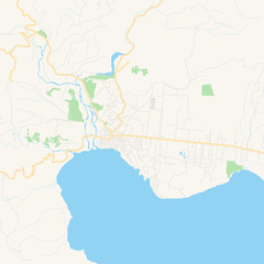 Fototapeta na wymiar Empty vector map of Jacmel, Sud-Est, Haiti