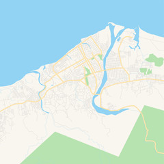 Empty vector map of La Ceiba, Atlántida, Honduras