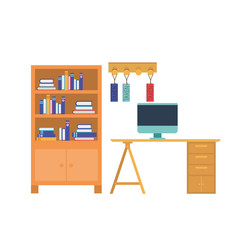 office desk with white background