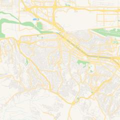 Empty vector map of Tijuana, Baja California, Mexico