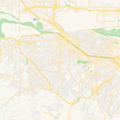 Obraz premium Empty vector map of Tijuana, Baja California, Mexico