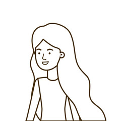 young woman in white background avatar character