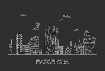 Naklejka premium Barcelona city skyline.