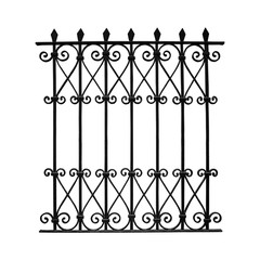 Black cast iron lattice isolated