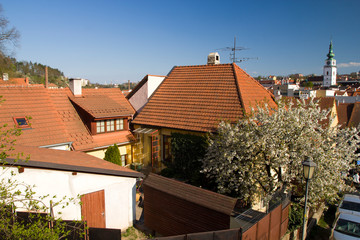 Old jewish quarter and basilica in Trebic