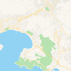 Empty vector map of Acapulco, Guerrero, Mexico