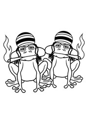 fr&ouml;sche 2 kiffer frosch freunde joint hanf weed team duo stoned bekifft drogen rauchen raggae jamaika amphibie kr&ouml;te comic cartoon clipart design lustig cool m&uuml;de prinz m&auml;rchen liebe fr&uuml;hling t&uuml;mpel