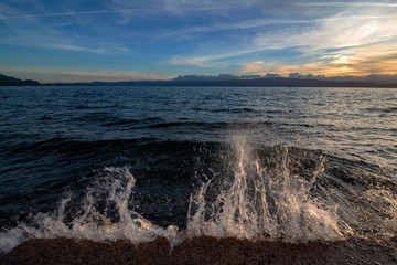 Ohrid Lake, an exciting sight. At sunset.